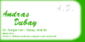 andras dubay business card